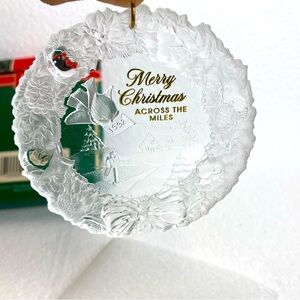 1992 Hallmark Across the Miles Acrylic Keepsake Holiday Christmas Ornament Gold